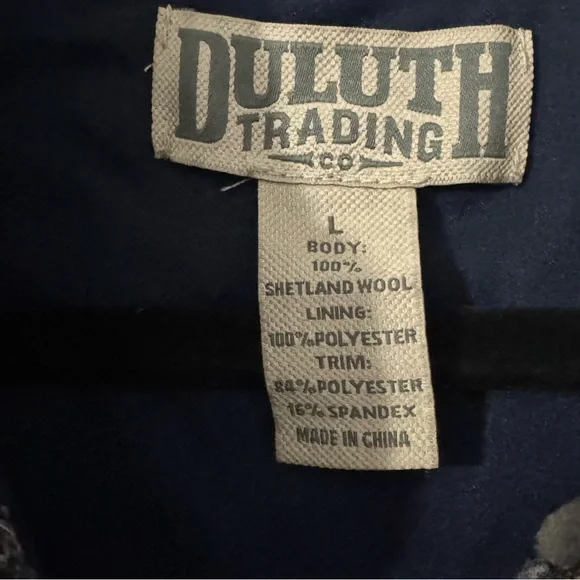 Duluth Trading Co Windproof Shooting Sweater Wool Jacket Men's Large Blue - Picture 6 of 7